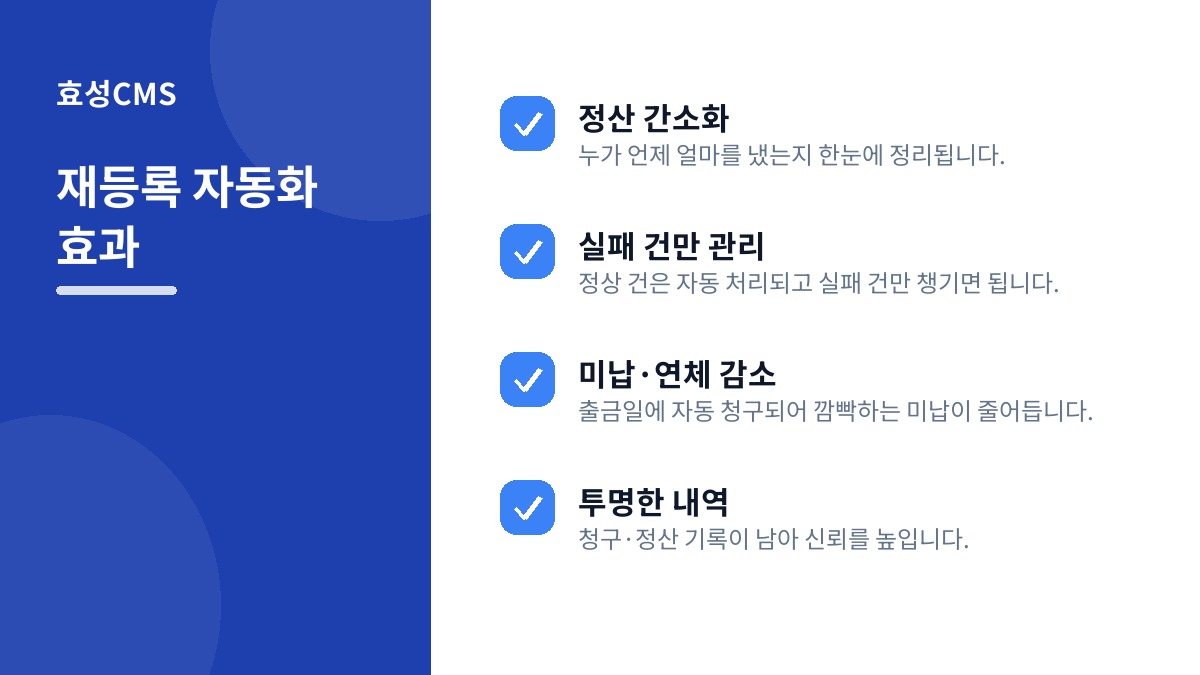 재등록 자동화 효과