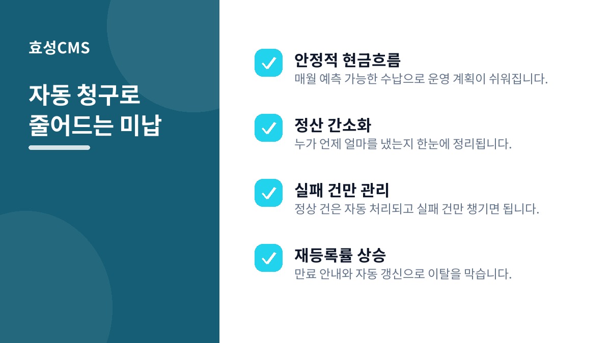 자동 청구로 줄어드는 미납