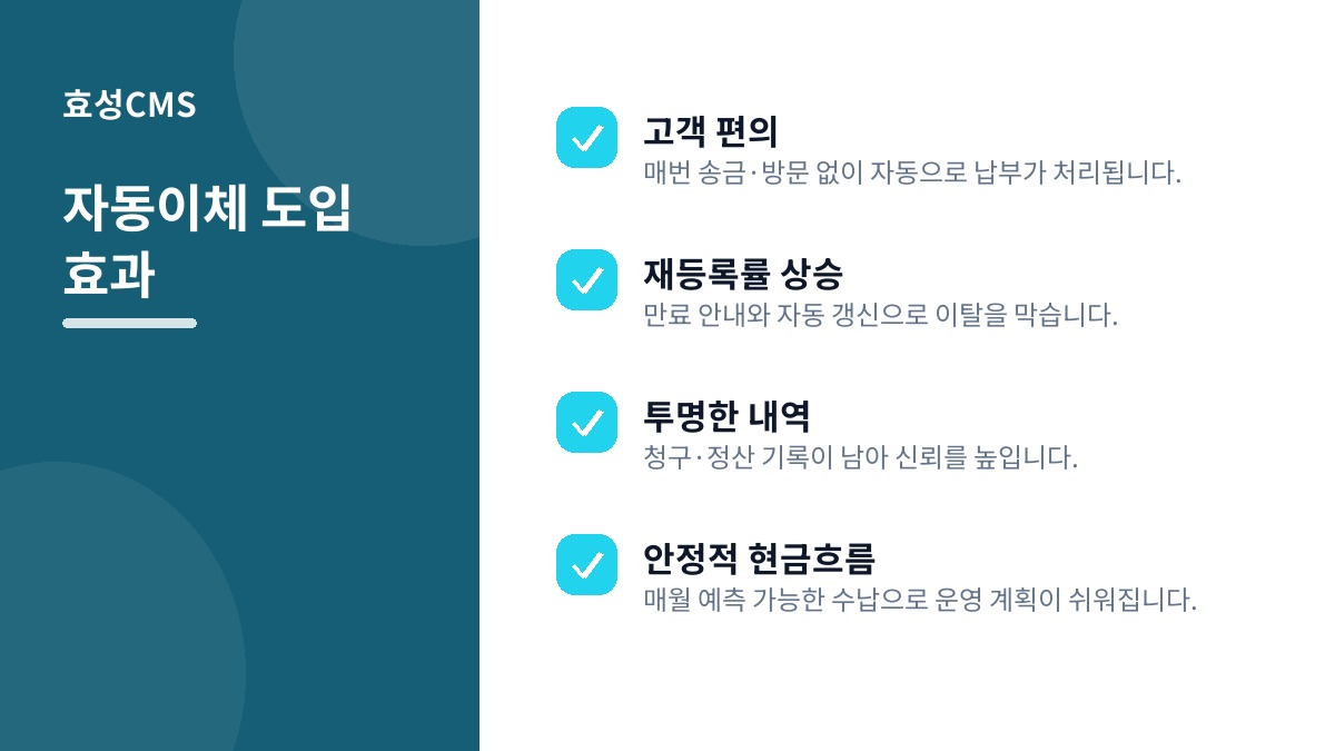 자동이체 도입 효과
