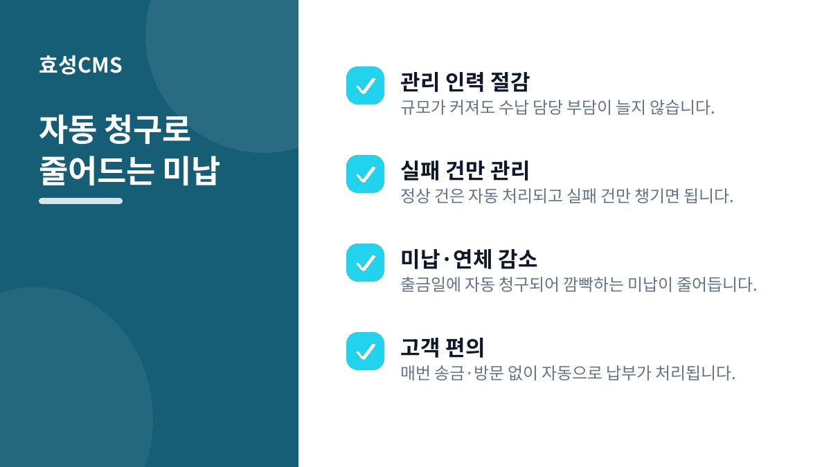 자동 청구로 줄어드는 미납