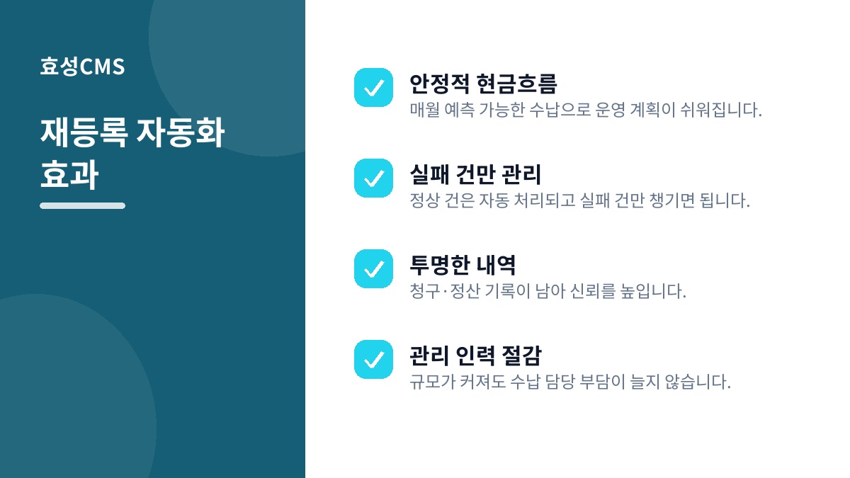 재등록 자동화 효과