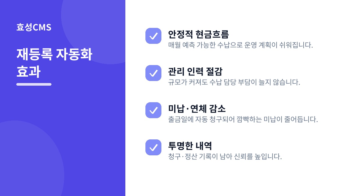 재등록 자동화 효과