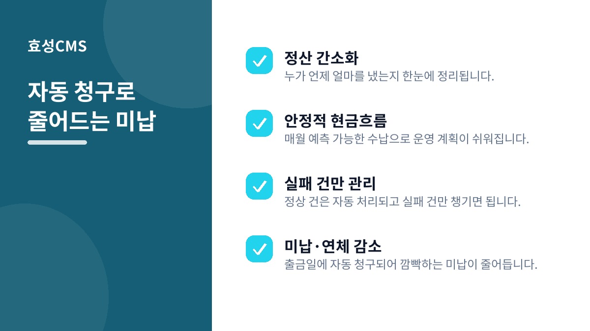 자동 청구로 줄어드는 미납
