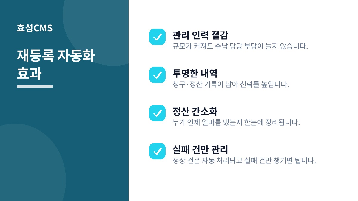 재등록 자동화 효과