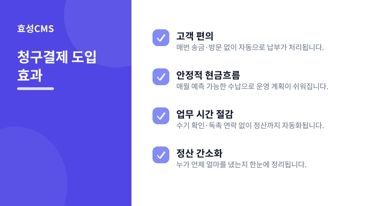 청구결제 도입 효과