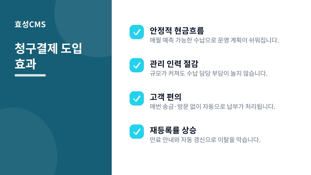 청구결제 도입 효과