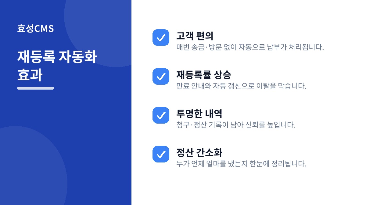 재등록 자동화 효과