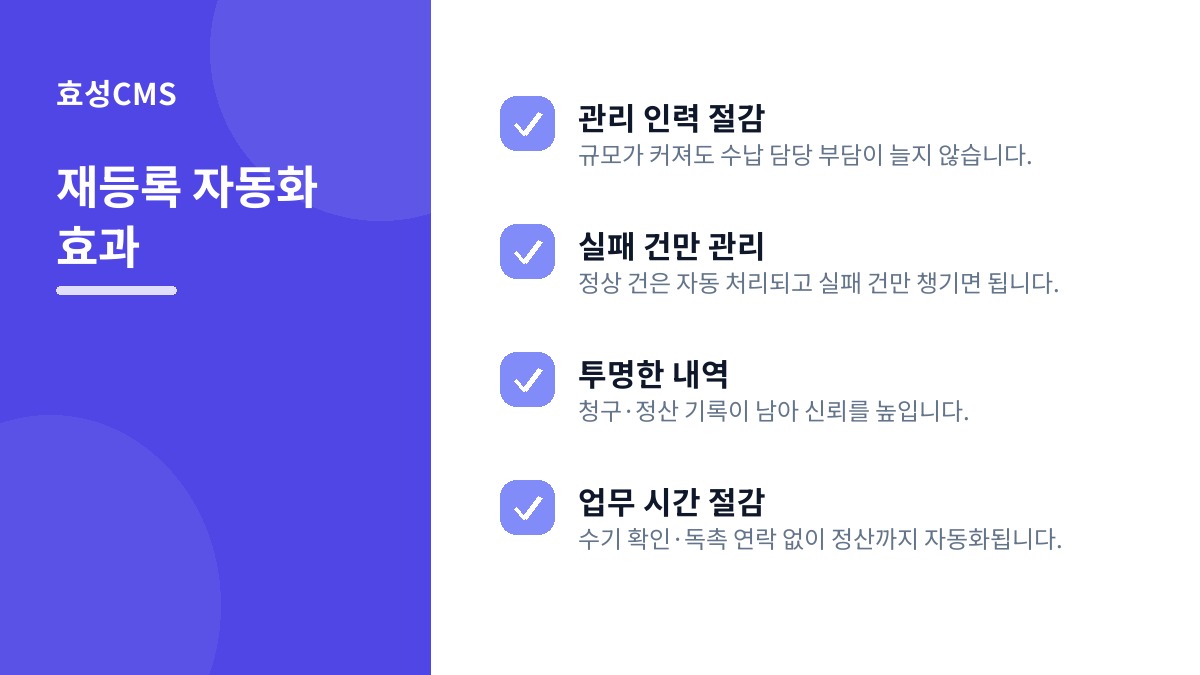 재등록 자동화 효과