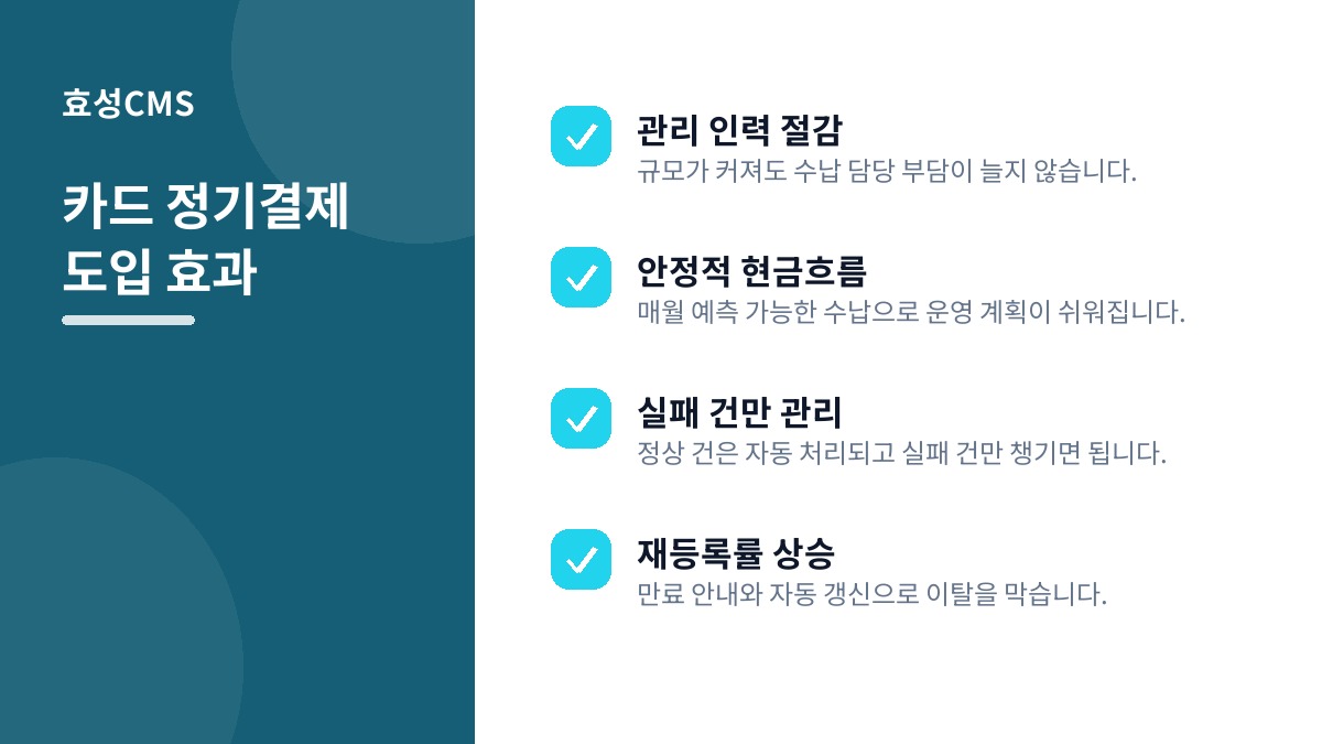 카드 정기결제 도입 효과