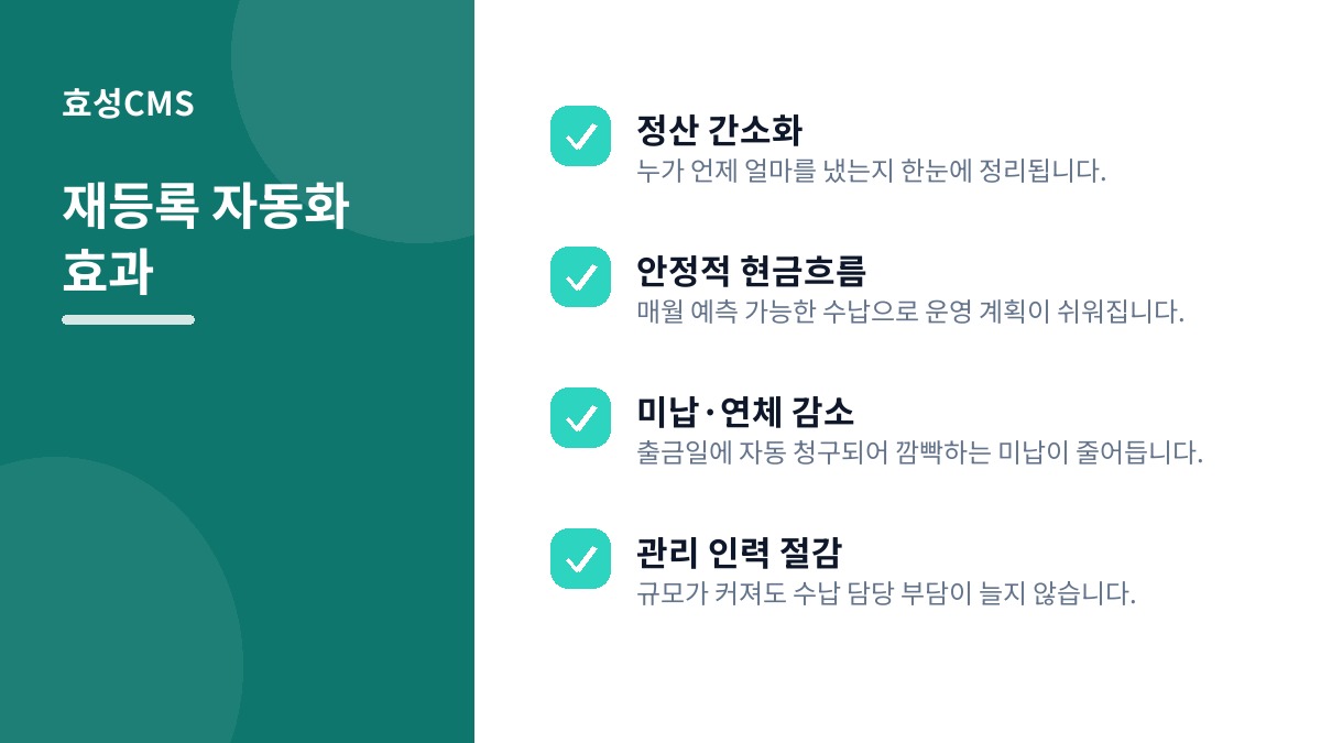 재등록 자동화 효과