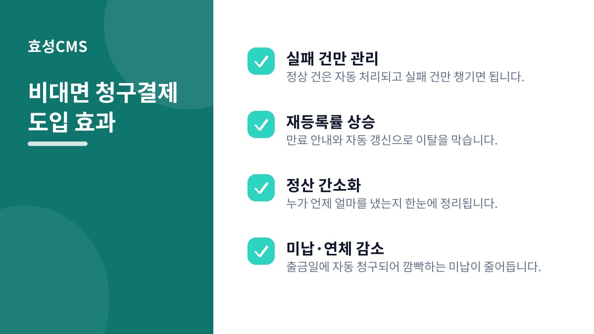 비대면 청구결제 도입 효과