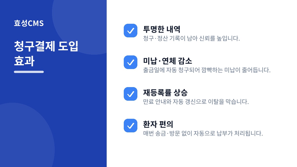 청구결제 도입 효과