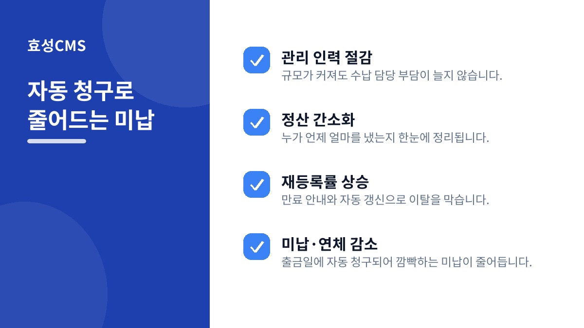 자동 청구로 줄어드는 미납