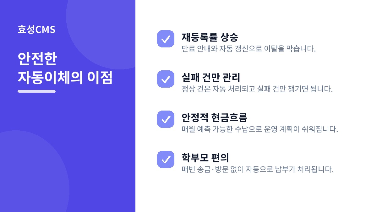 안전한 자동이체의 이점