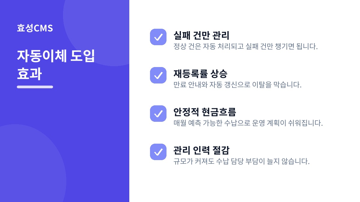 자동이체 도입 효과
