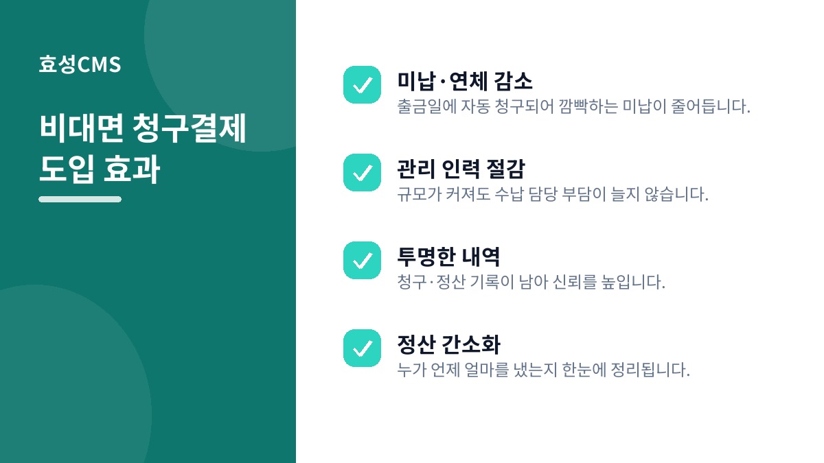 비대면 청구결제 도입 효과