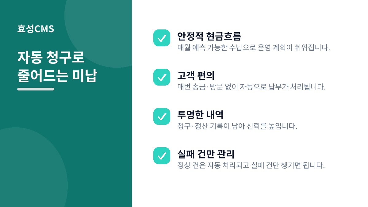 자동 청구로 줄어드는 미납