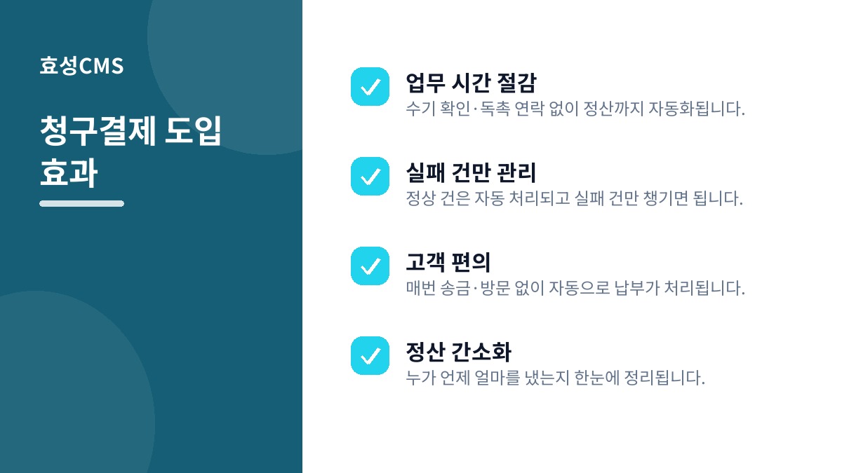 청구결제 도입 효과