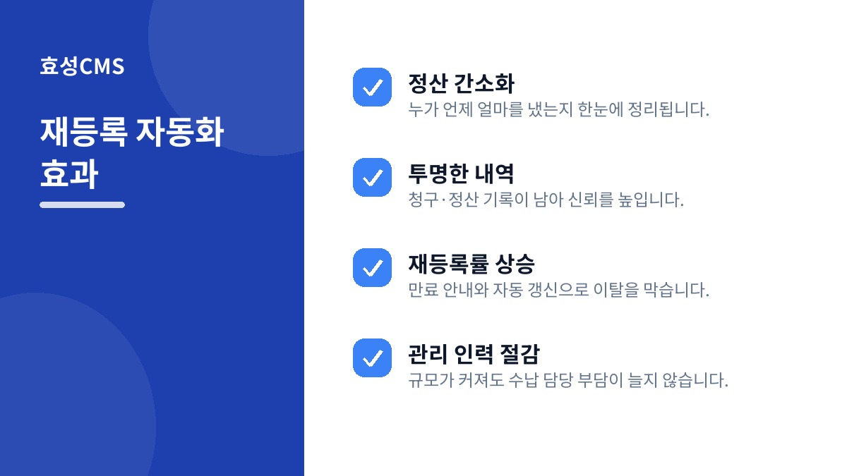 재등록 자동화 효과
