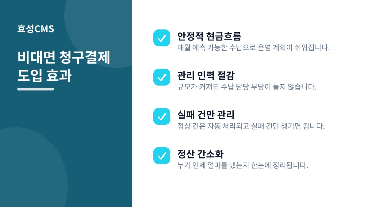 비대면 청구결제 도입 효과