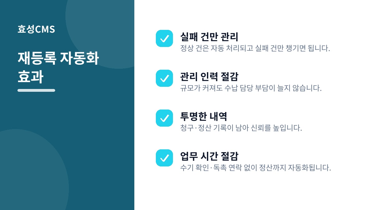 재등록 자동화 효과