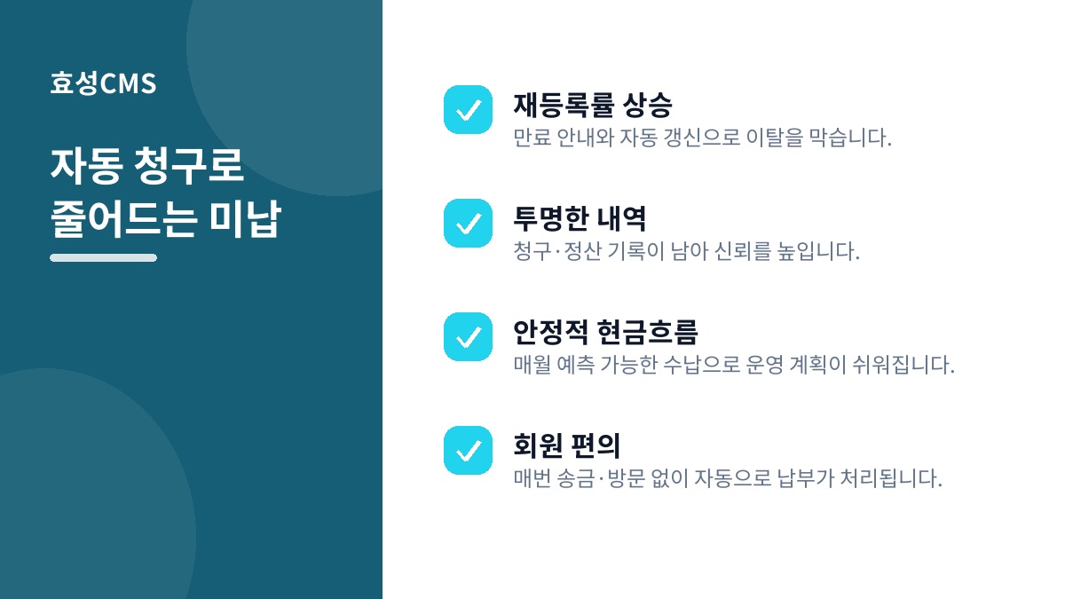 자동 청구로 줄어드는 미납