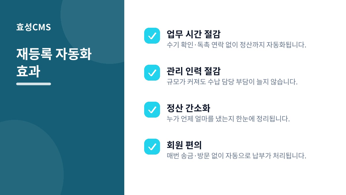 재등록 자동화 효과