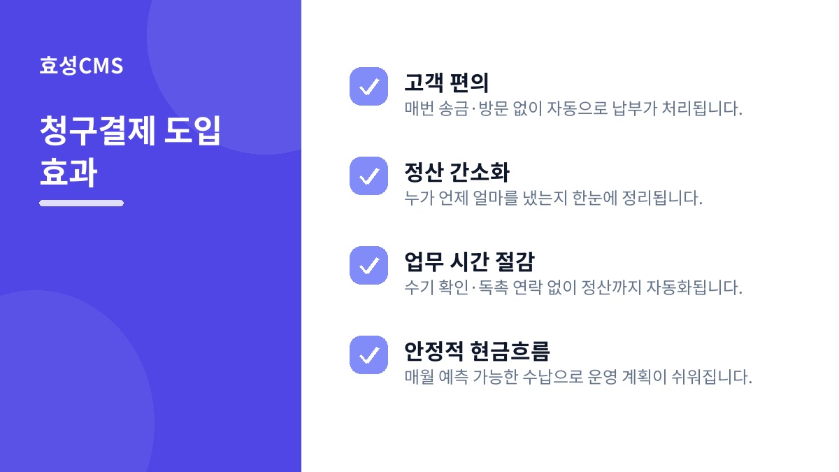 청구결제 도입 효과