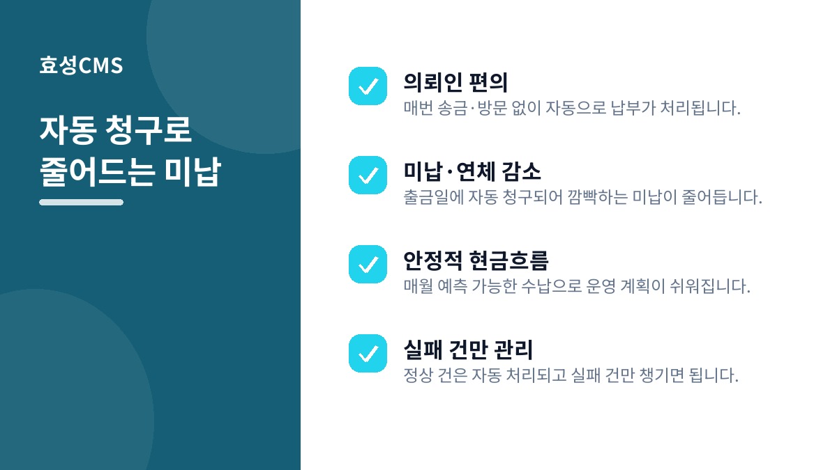 자동 청구로 줄어드는 미납