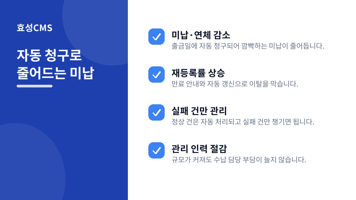 자동 청구로 줄어드는 미납