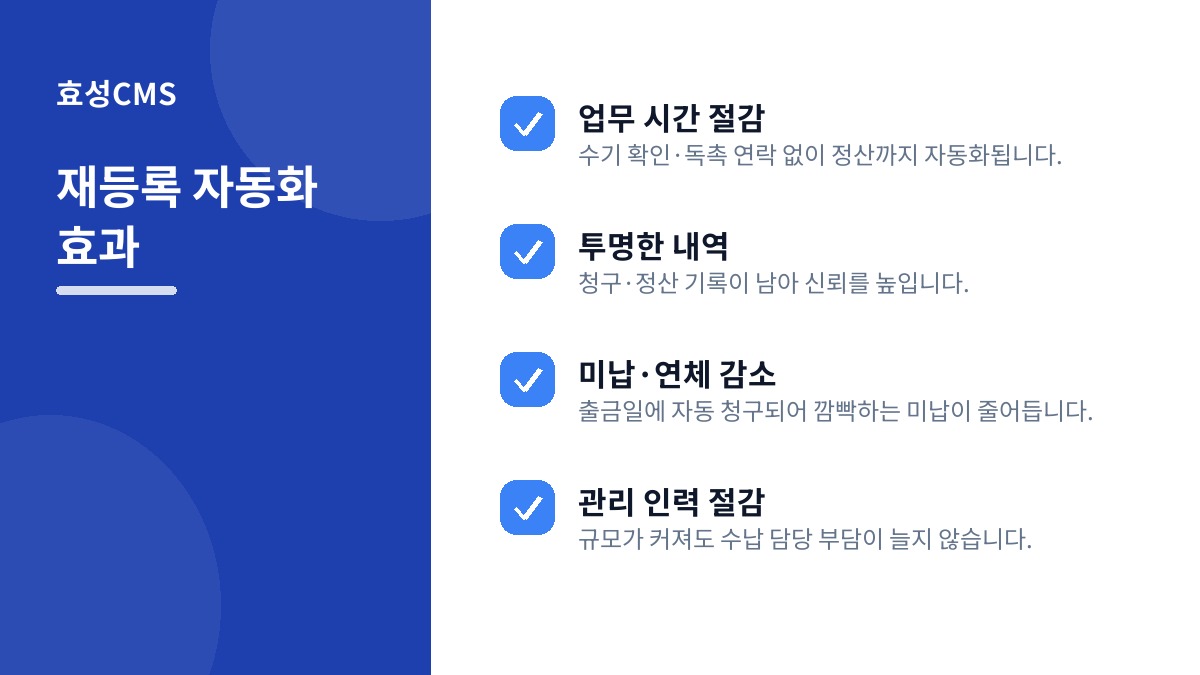 재등록 자동화 효과