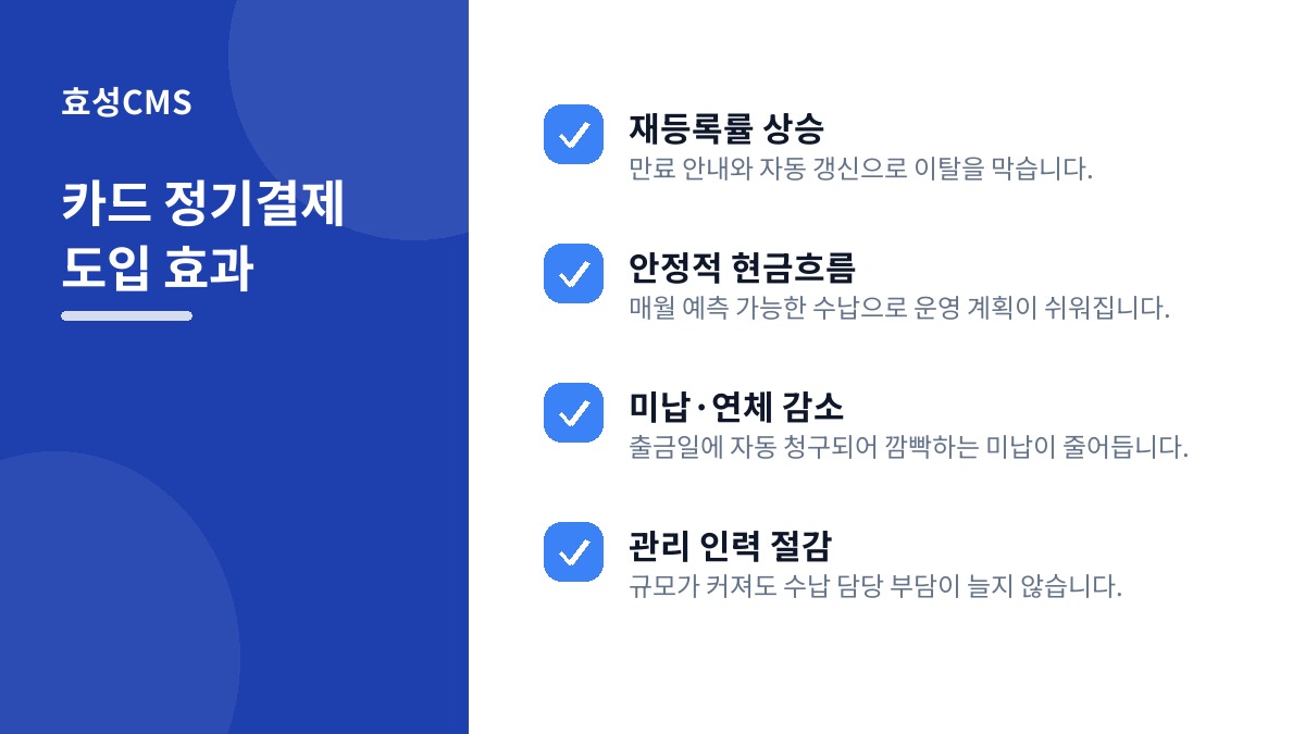 카드 정기결제 도입 효과