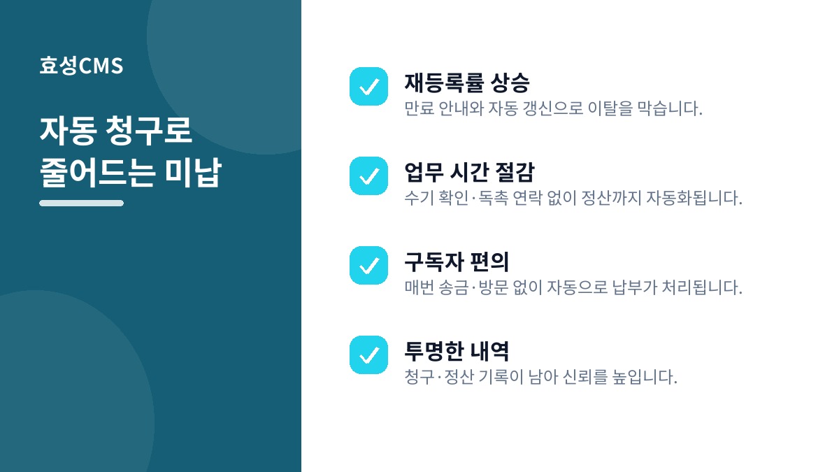 자동 청구로 줄어드는 미납