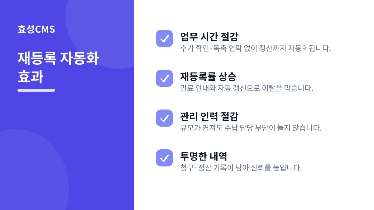 재등록 자동화 효과