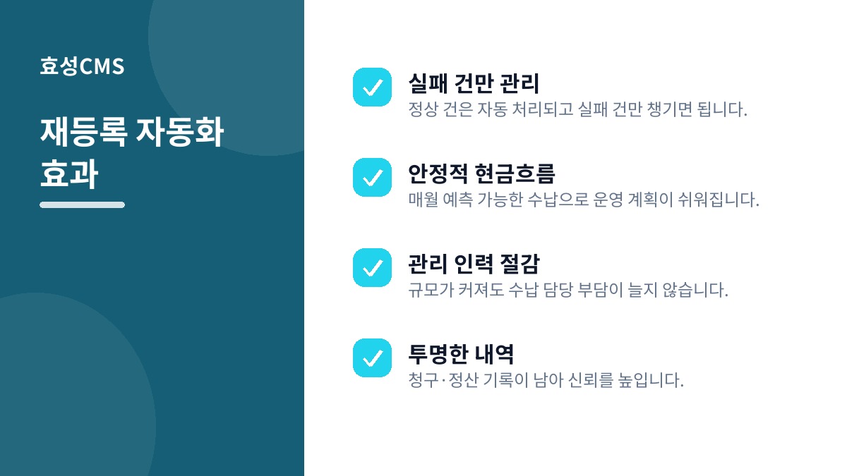 재등록 자동화 효과