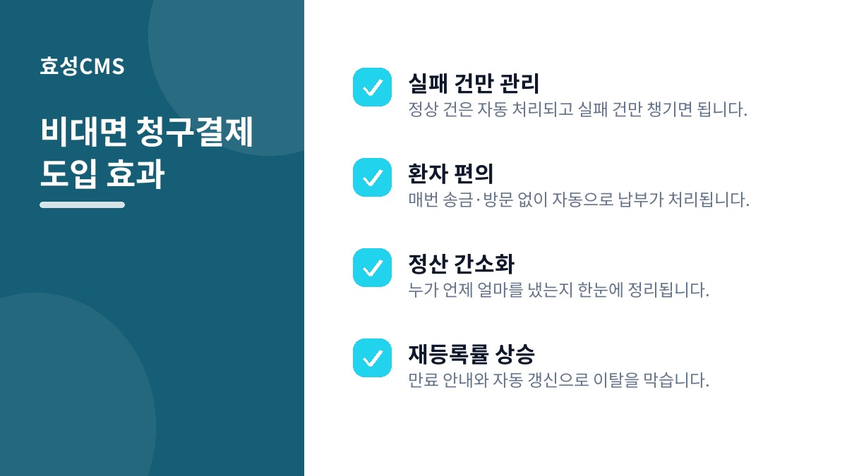 비대면 청구결제 도입 효과