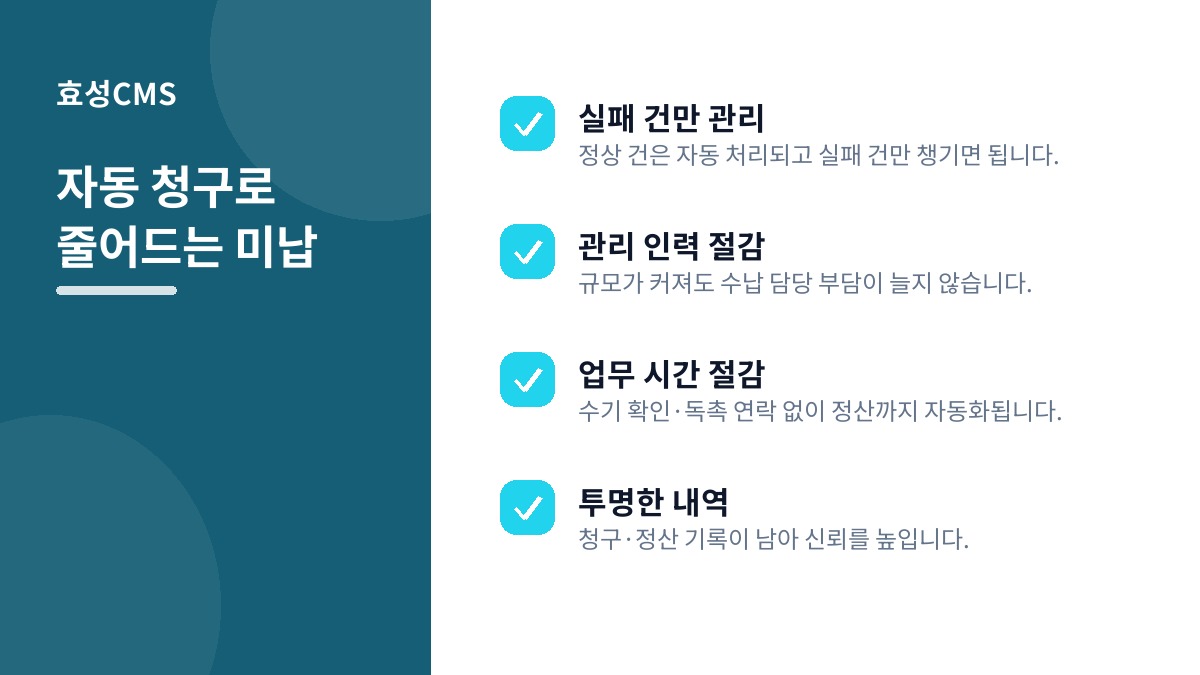 자동 청구로 줄어드는 미납