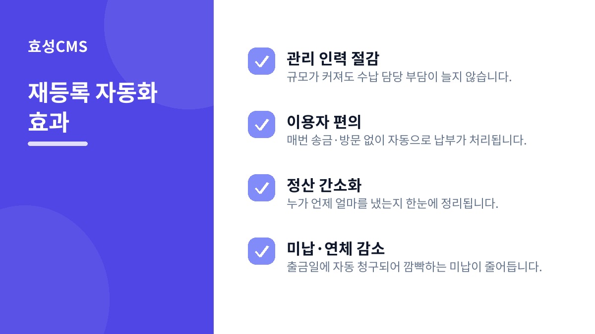 재등록 자동화 효과