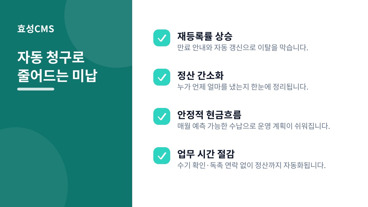 자동 청구로 줄어드는 미납