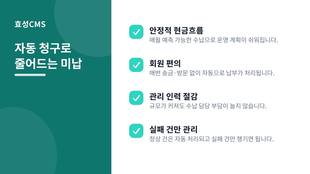 자동 청구로 줄어드는 미납