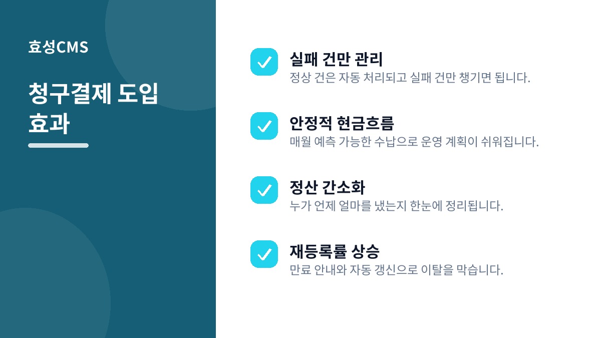 청구결제 도입 효과