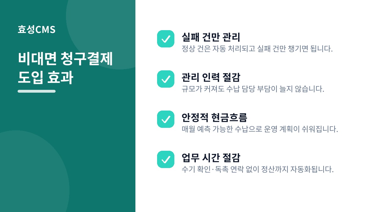 비대면 청구결제 도입 효과