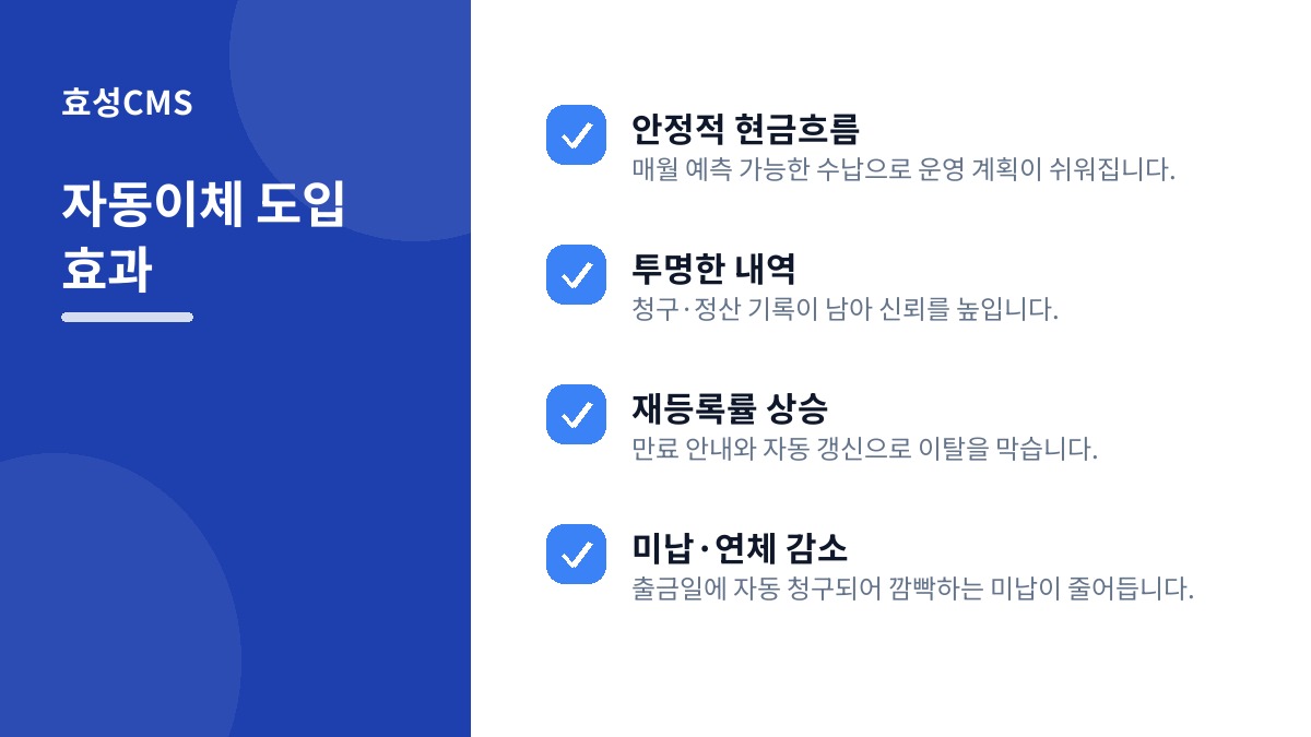 자동이체 도입 효과