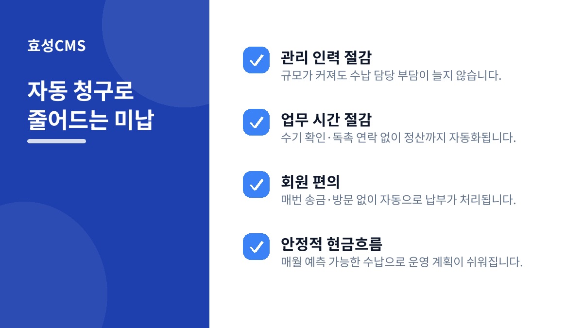 자동 청구로 줄어드는 미납