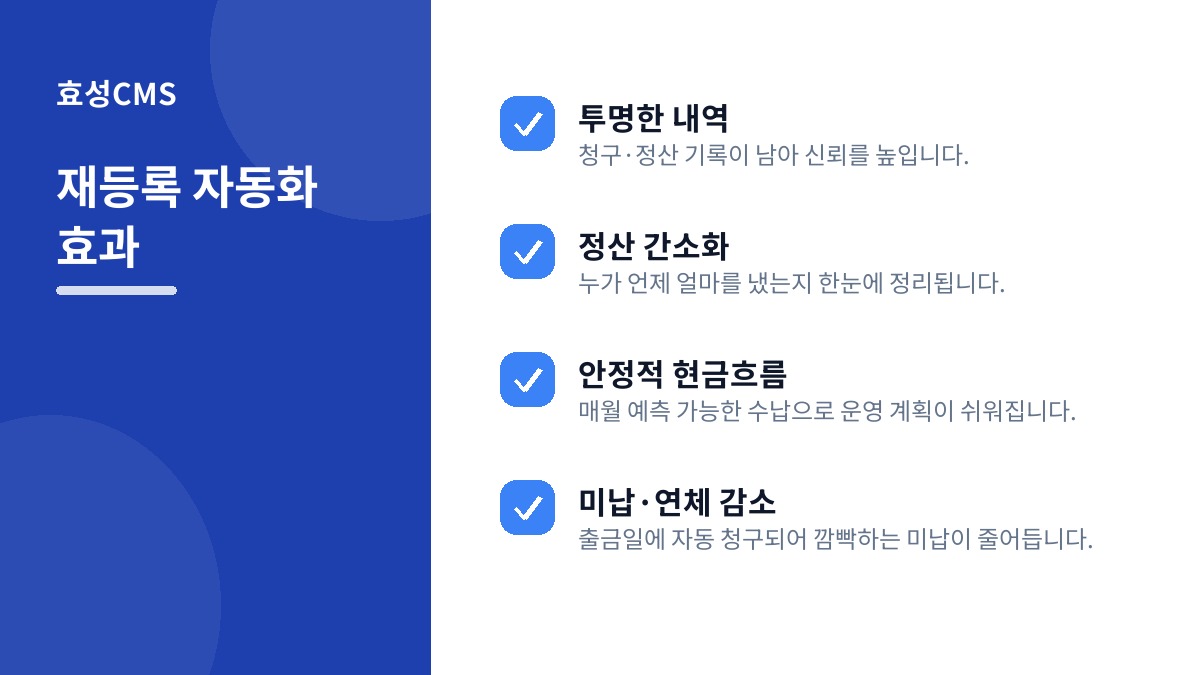 재등록 자동화 효과