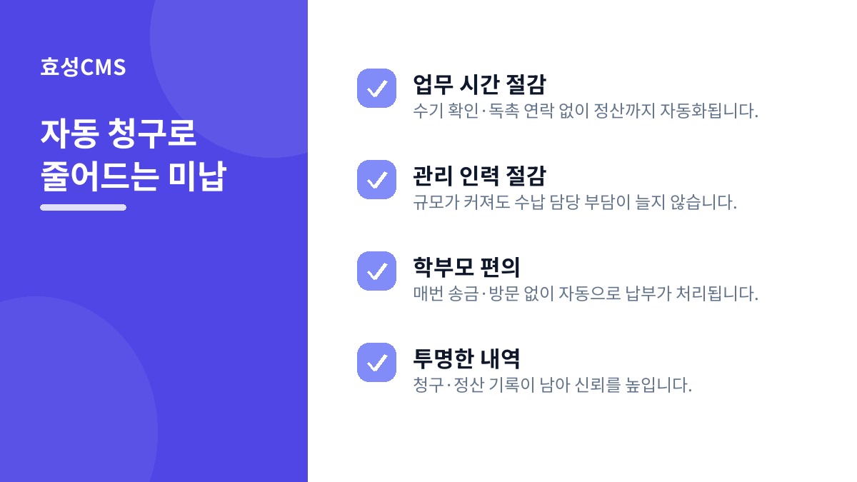 자동 청구로 줄어드는 미납