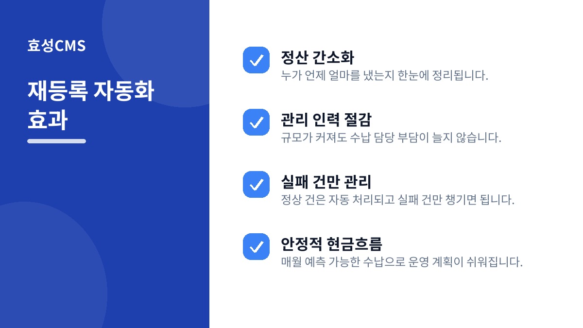 재등록 자동화 효과