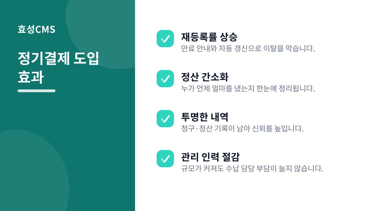 정기결제 도입 효과